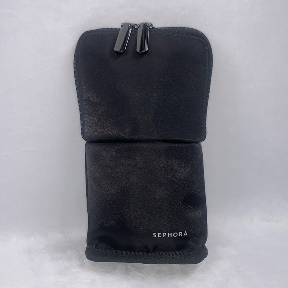 Sephora Handbags - Sephora Makeup Brush Bag Black with Iridescent Interior Stand Up Carrying Case